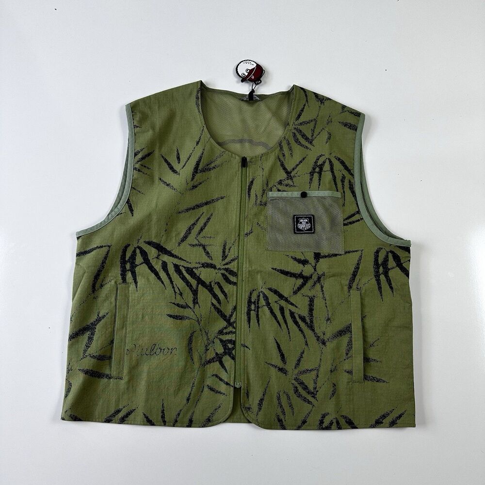 Malbon Golf Ripstop Canvas Tactical Vest Men's Green Size L